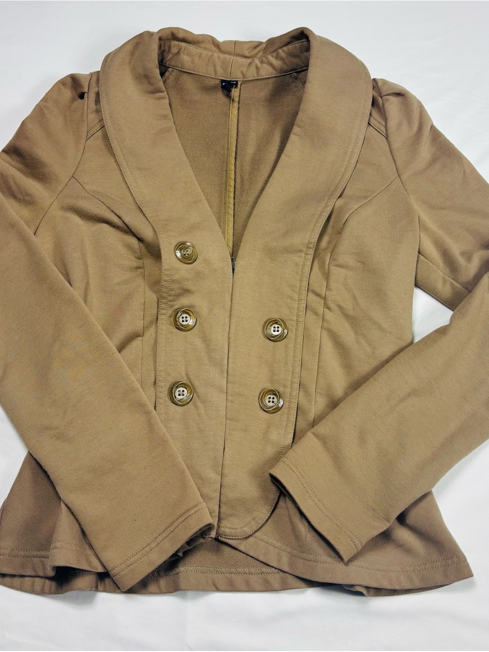 ambition Double-Breasted Camel Blazer Jacket